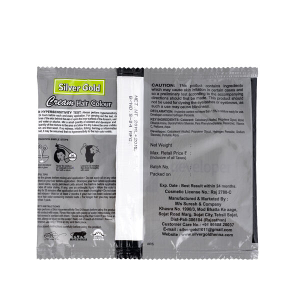 Silver Gold Hair Cream Colour - Black (Pack of 5) - Image 3